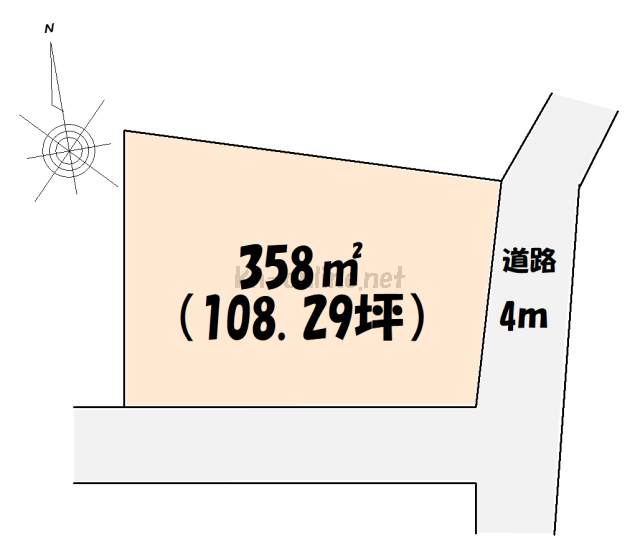 犬伏地区 土地面積:358平米 ( 108.29坪 )